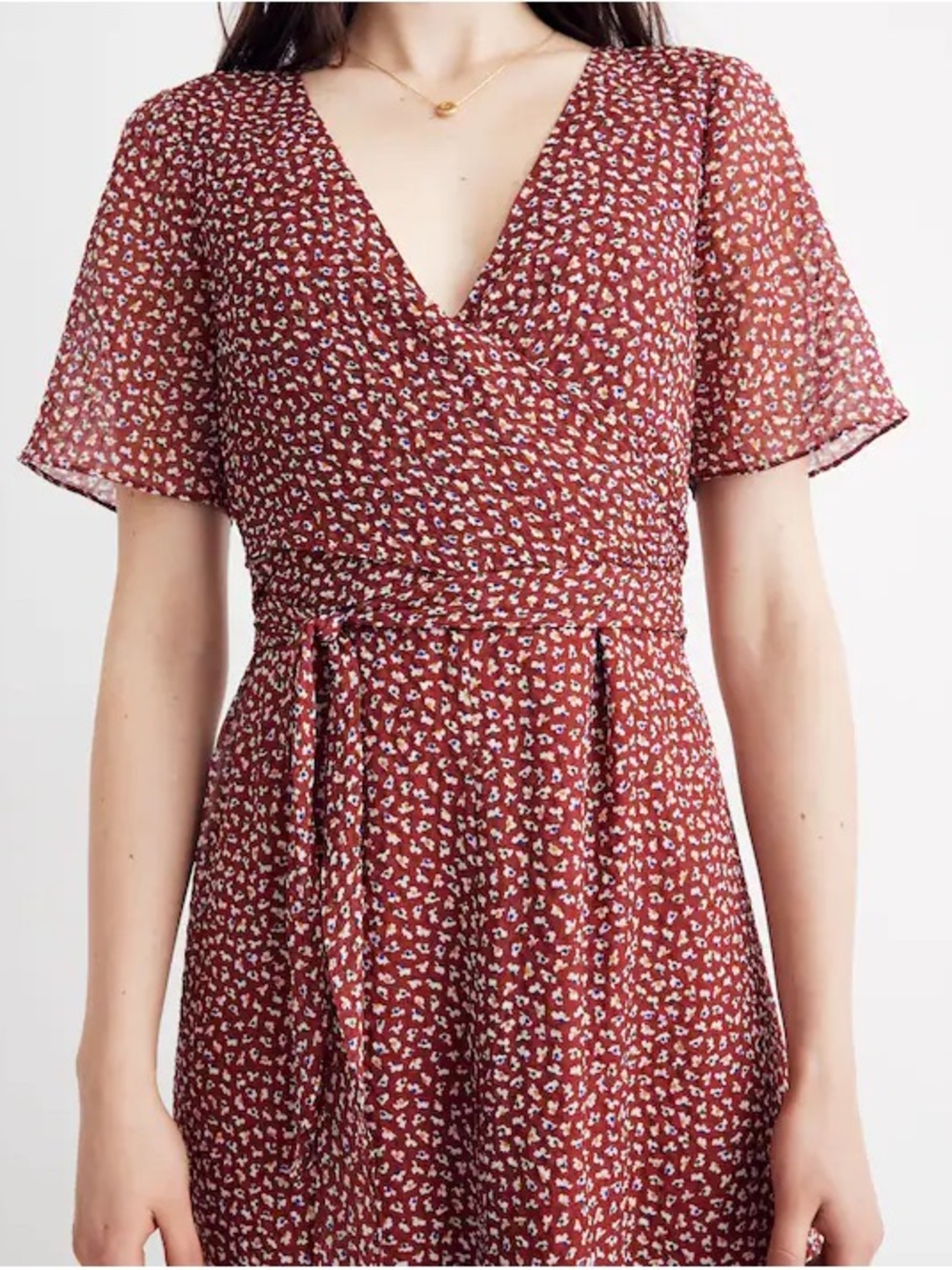 Madewell Wrap-Around Maxi Dress in Ditsy Flowers - Picture 4 of 9